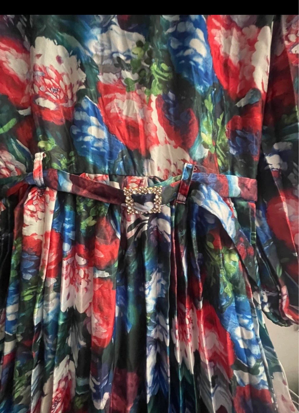 Korsis Floral Pleated Dress with Belt - photo 5