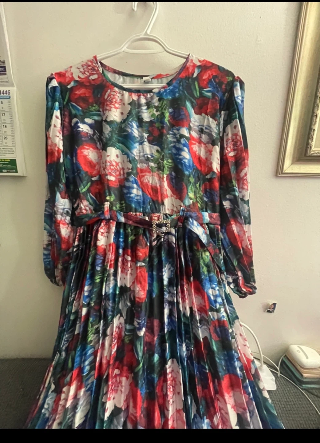 Korsis Floral Pleated Dress with Belt - photo 2