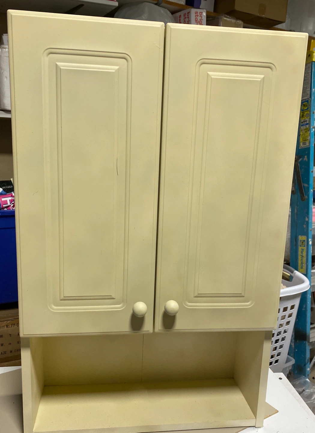 Two -Door Wall Cabinet with Open Shelf