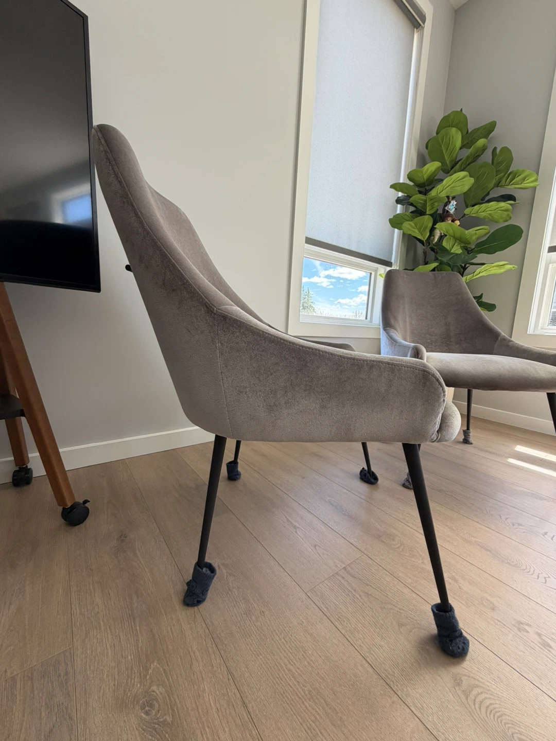 Grey Velvet Accent Chairs (Set of 2) - photo 3