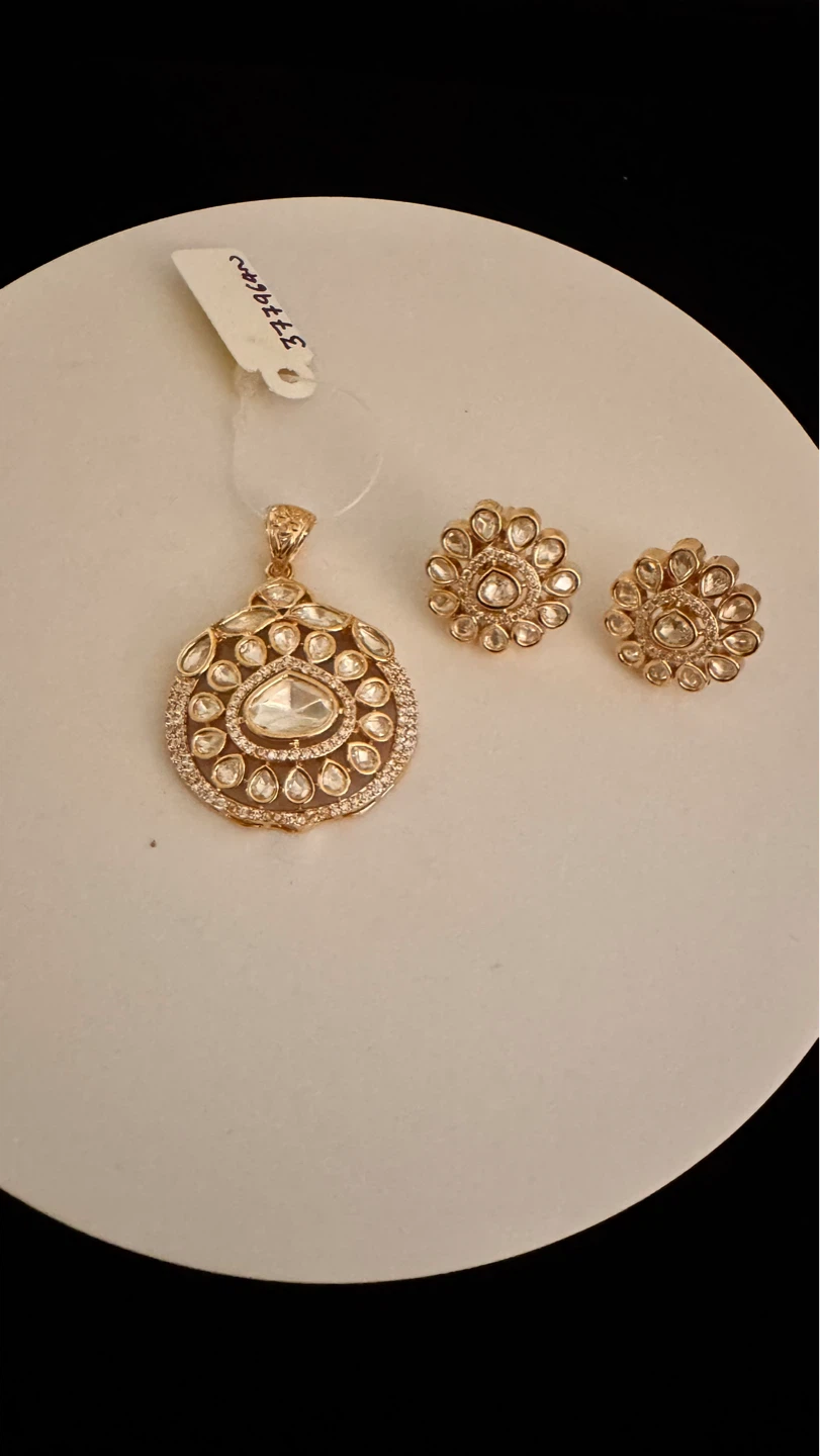 Moissanite pendant and earrings set