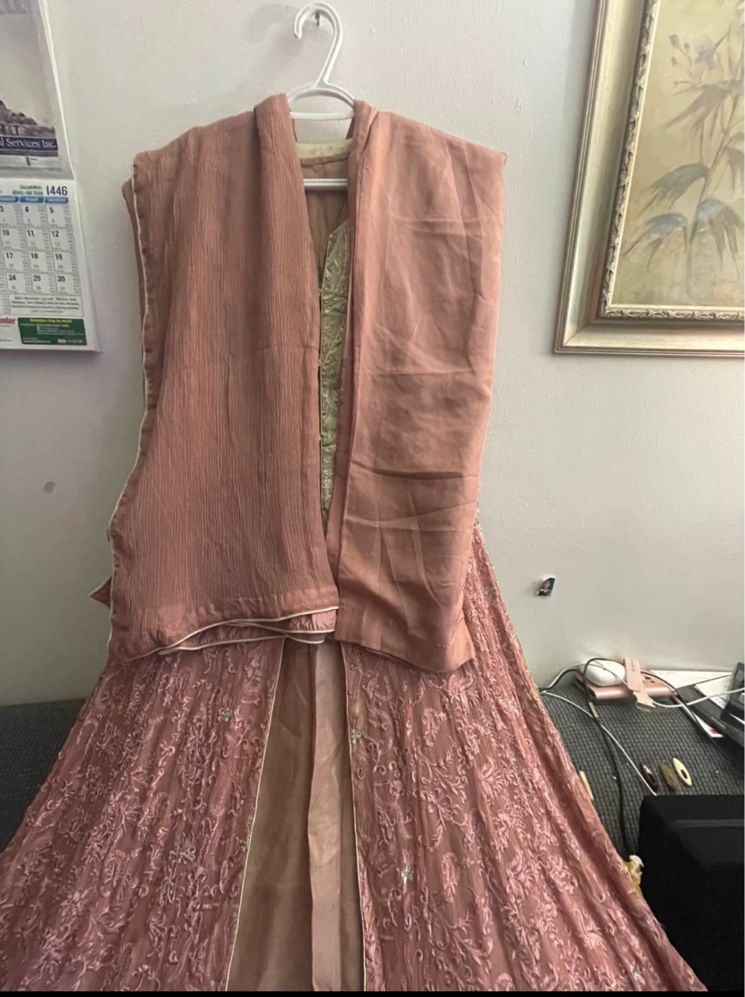 Embroidered Anarkali Dress with Dupatta - photo 2