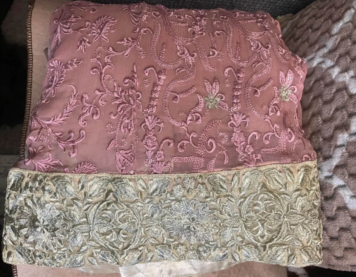 Embroidered Anarkali Dress with Dupatta - photo 3