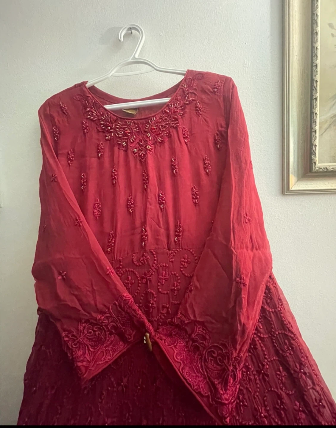 Embroidered Anarkali Dress with Dupatta - photo 5