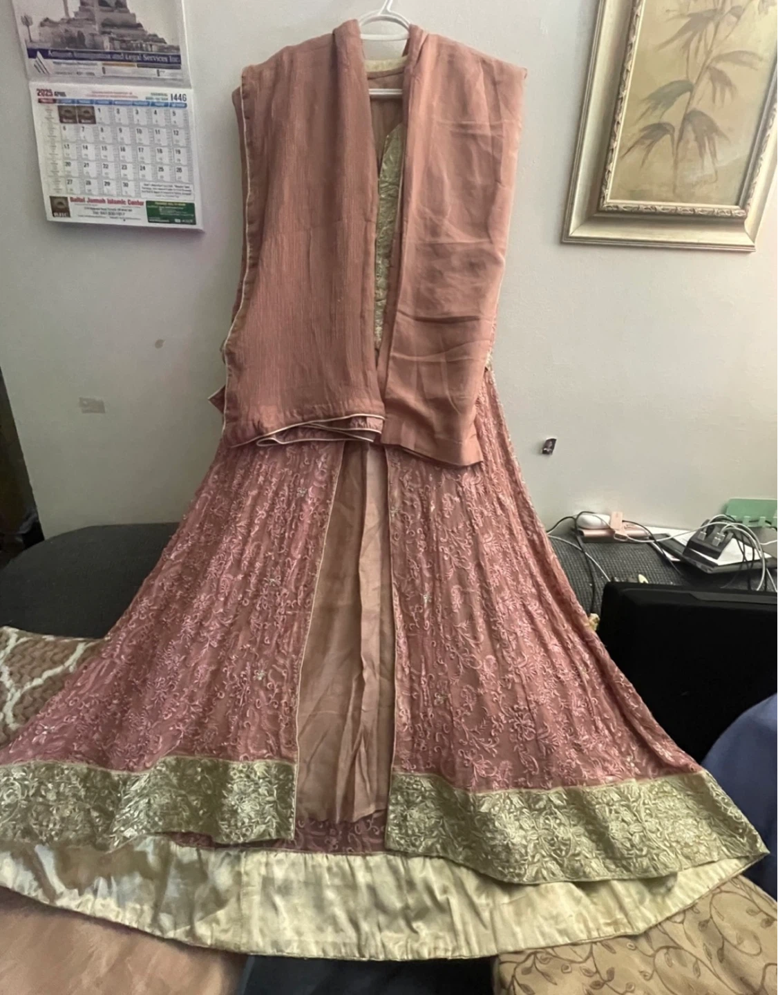 Embroidered Anarkali Dress with Dupatta - photo 4