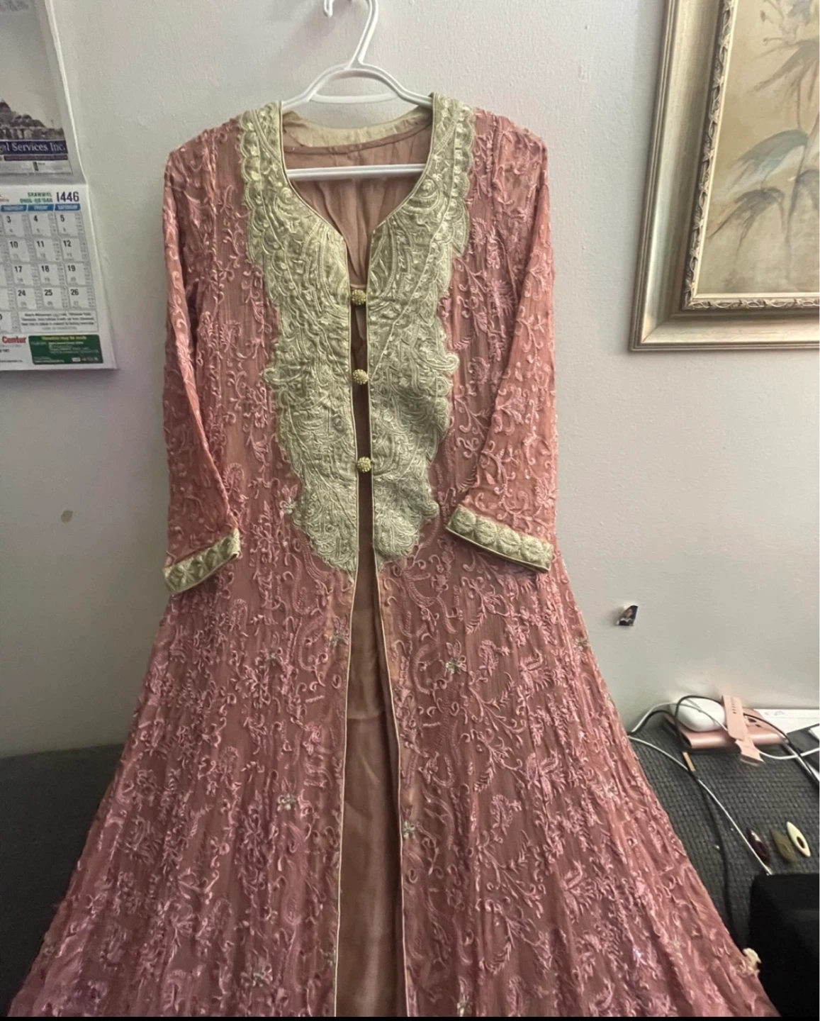 Embroidered Anarkali Dress with Dupatta