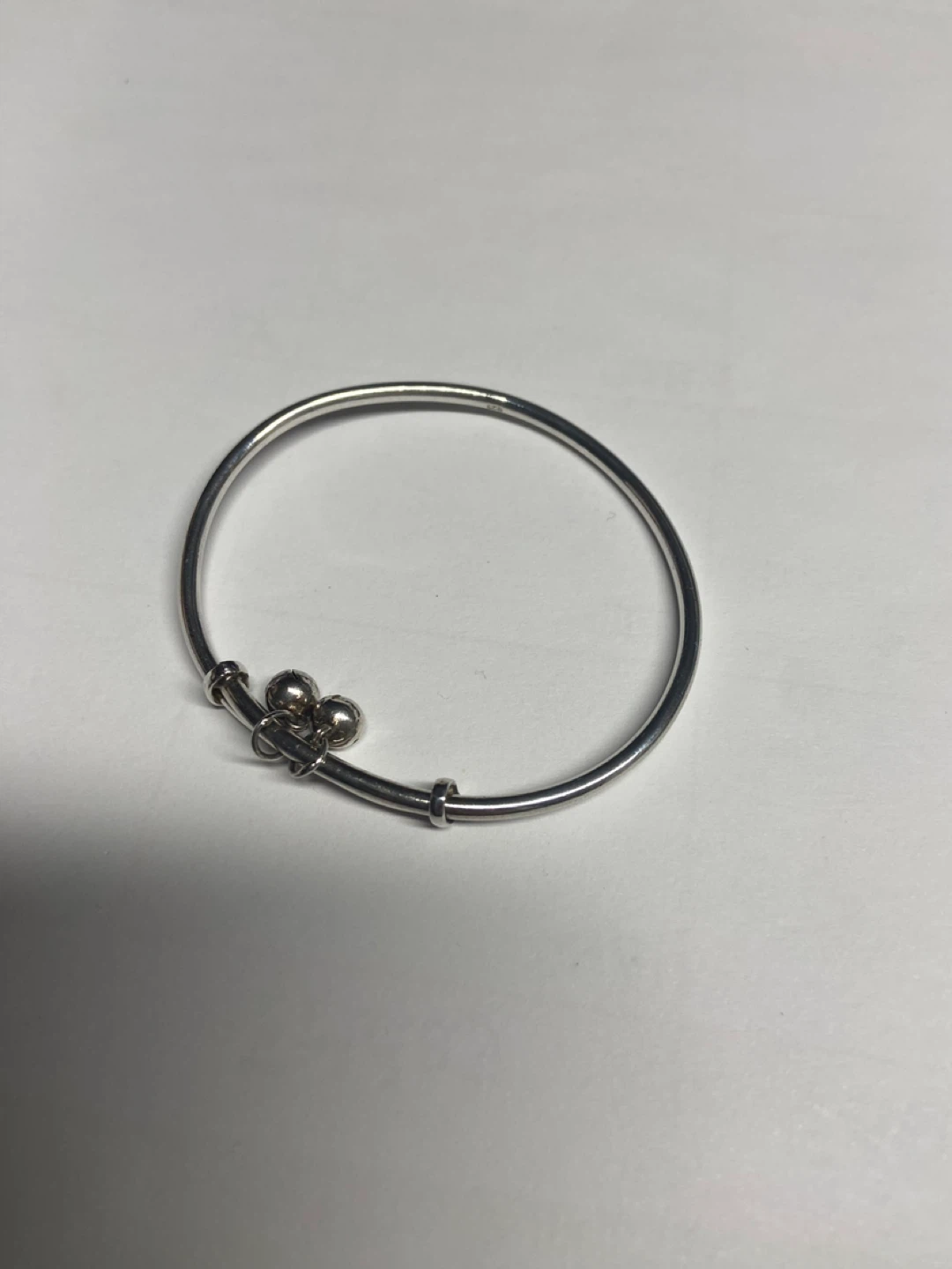 Adjustable Silver-Tone Bangle Bracelet