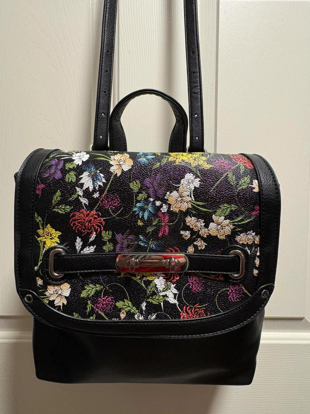 Magnolia and Vine Floral Backpack Purse