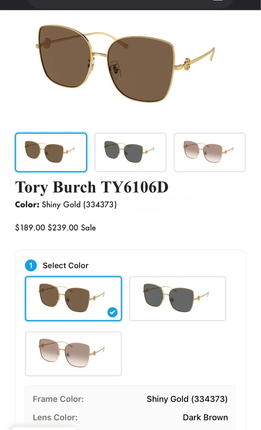 Tory Burch Sunglasses - Gold Frame