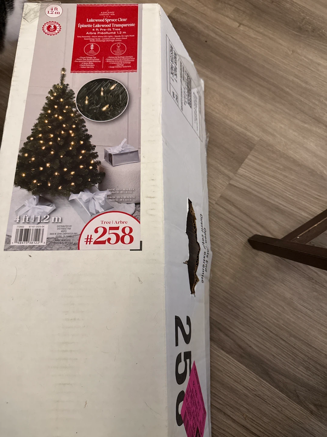 Ashland Lakewood Spruce 4 ft Pre-lit Clear Christmas Tree
