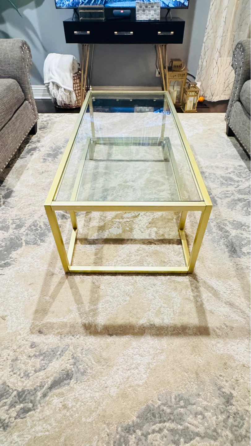 Henn&Hart 54" Rectangular Coffee Table in Brass - photo 2