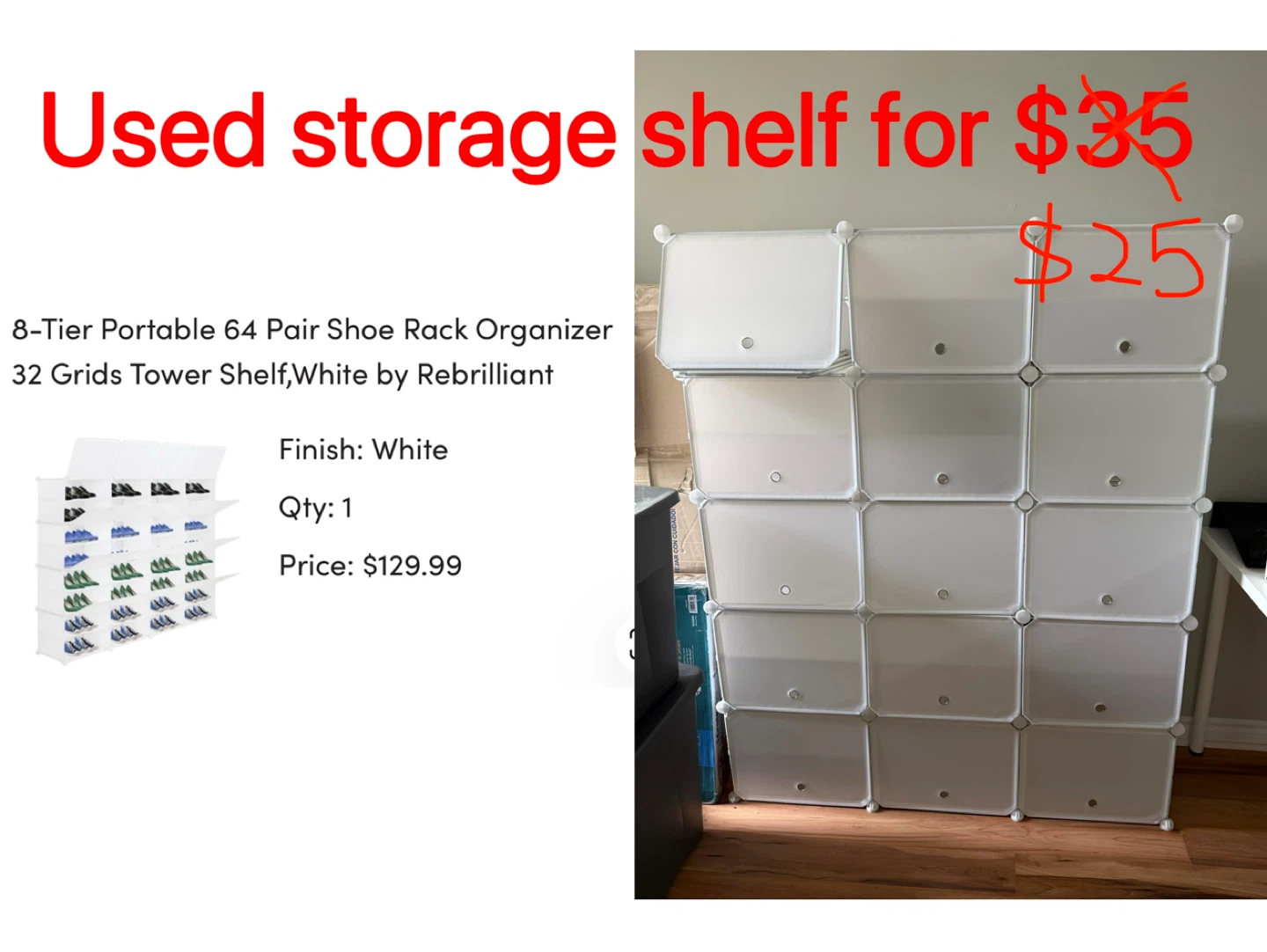 Rebrilliant 8-Tier Portable Shoe Rack Organizer/Storage Shelf