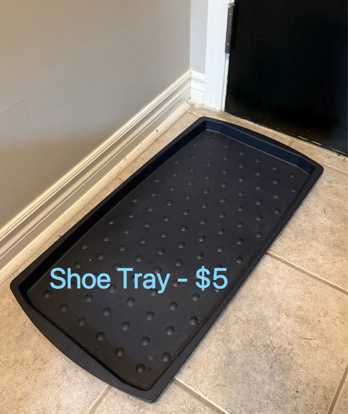 Black Shoe Rack and Shoe Tray