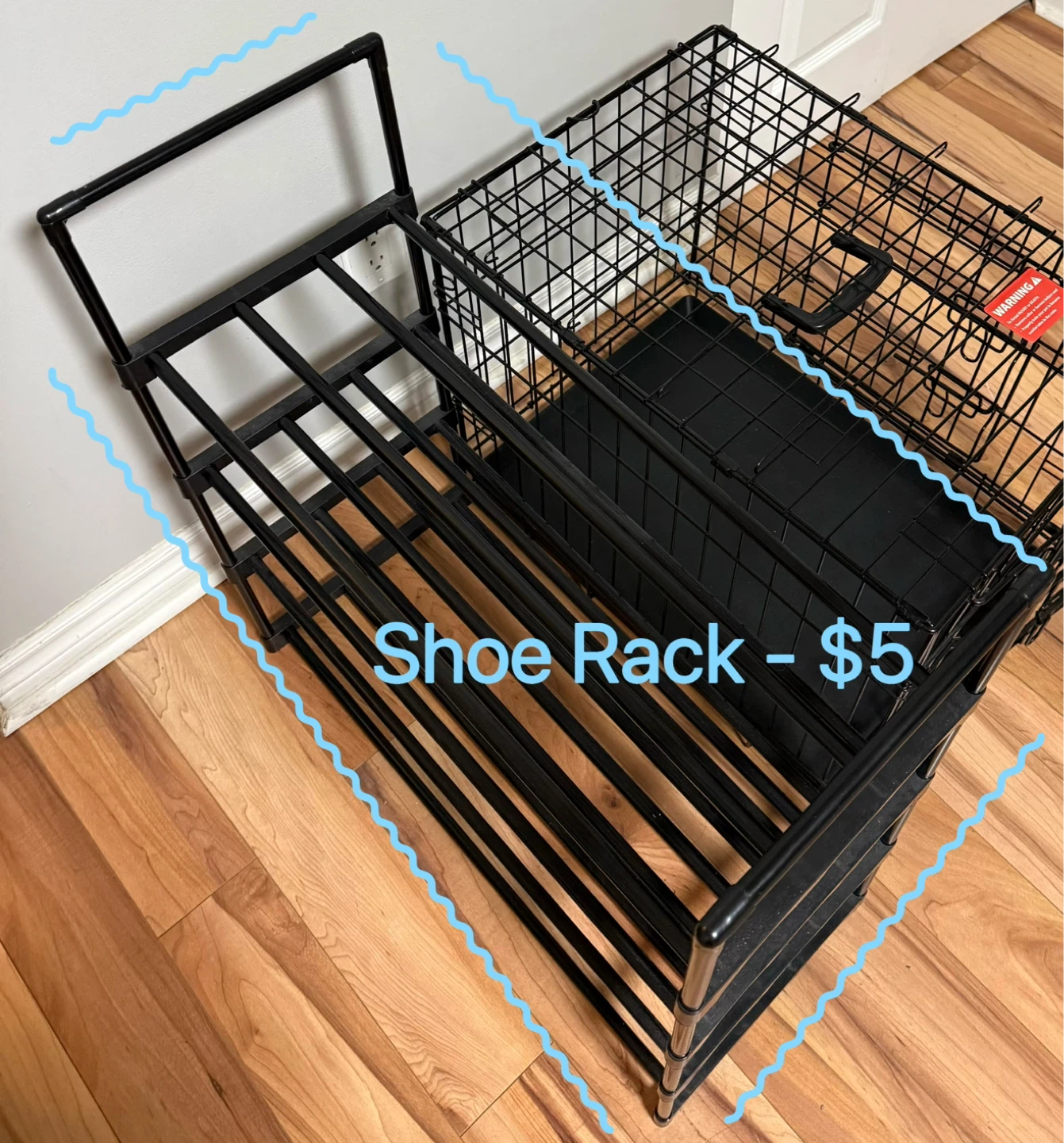 Black Shoe Rack and Shoe Tray - photo 2