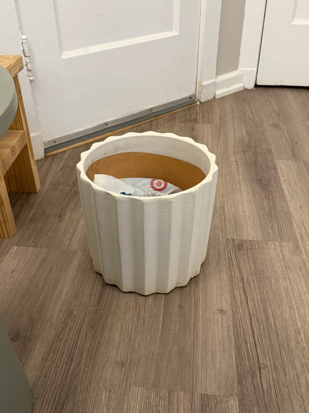 White Fluted Planter