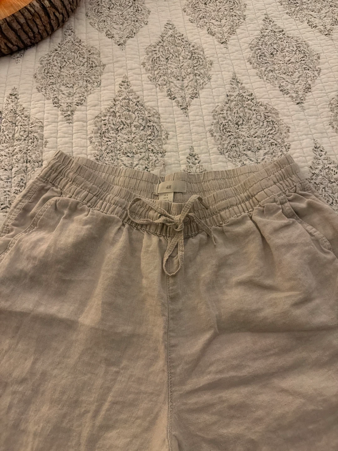 H&M Linen Blend Pants - Beige, Medium - photo 4