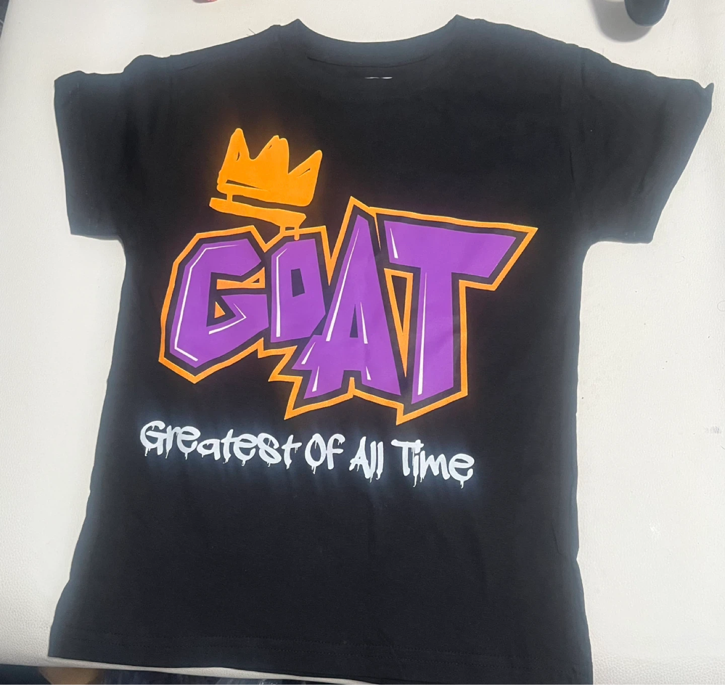 Black GOAT Greatest Of All Time T-Shirt child size S