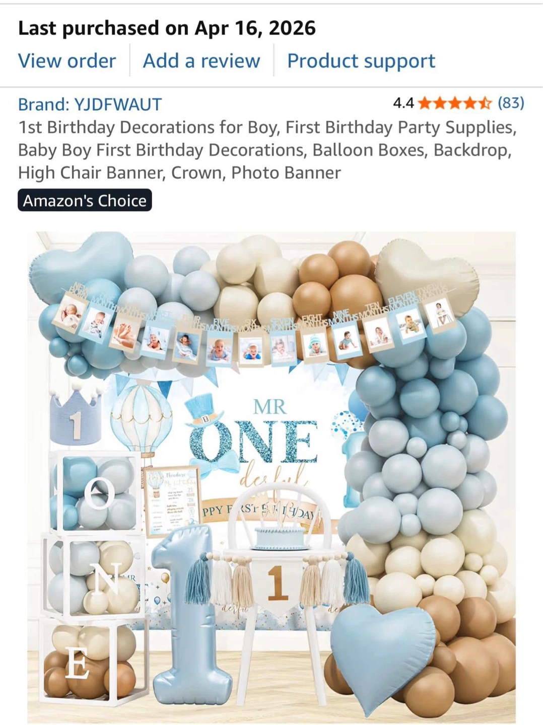YJDFWAUT 1st Birthday Decorations for Boy