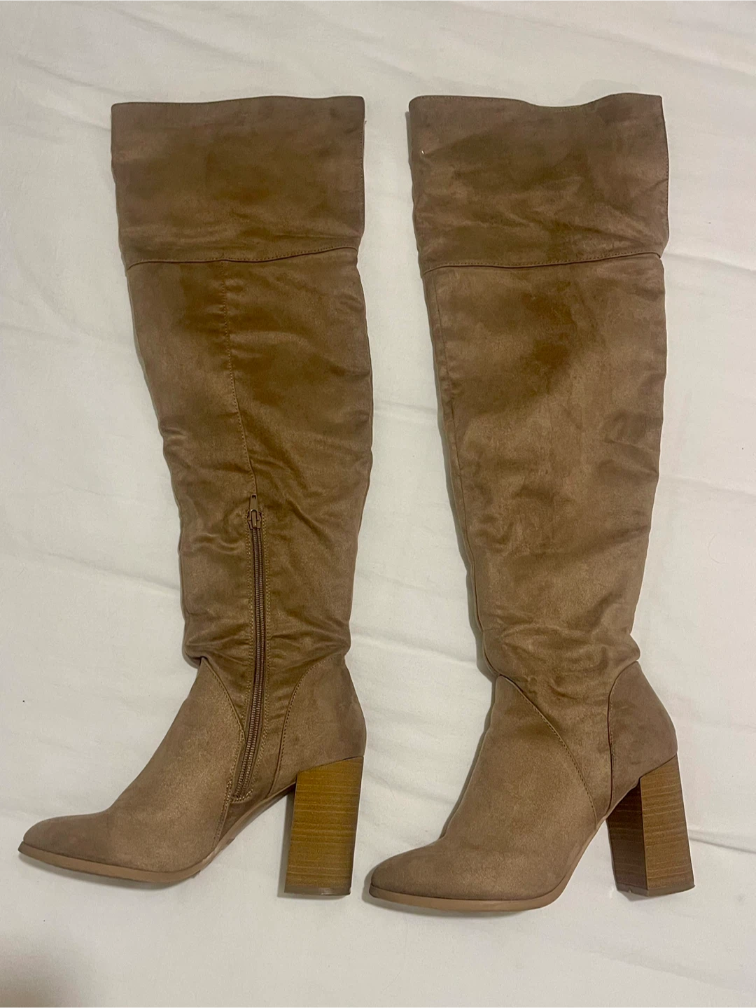 Over the knee suede boots