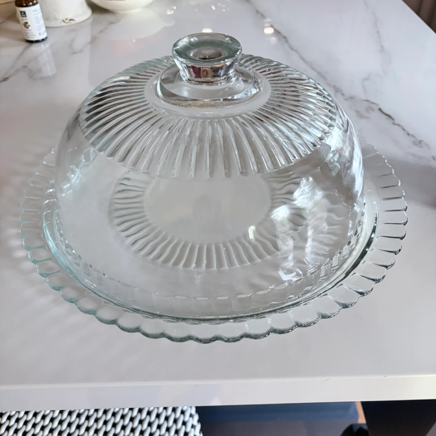 Glass Cake Dome and Stand Set