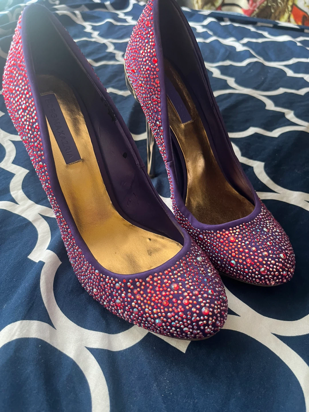 BCBGMAXAZRIA Women's Purple Embellished High Heels - photo 3