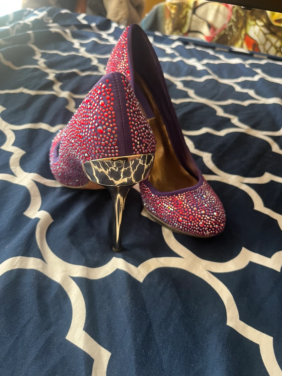 BCBGMAXAZRIA Women's Purple Embellished High Heels - photo 2