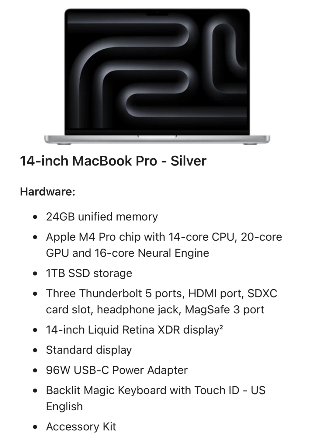 New Apple MacBook Pro 14-inch Silver - photo 2