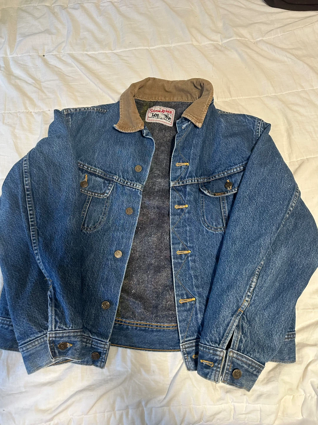 Vintage Lee Storm Rider Blanket Lined Denim Jacket Size 42 USA - photo 2