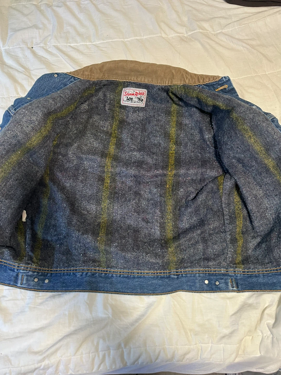 Vintage Lee Storm Rider Blanket Lined Denim Jacket Size 42 USA - photo 4