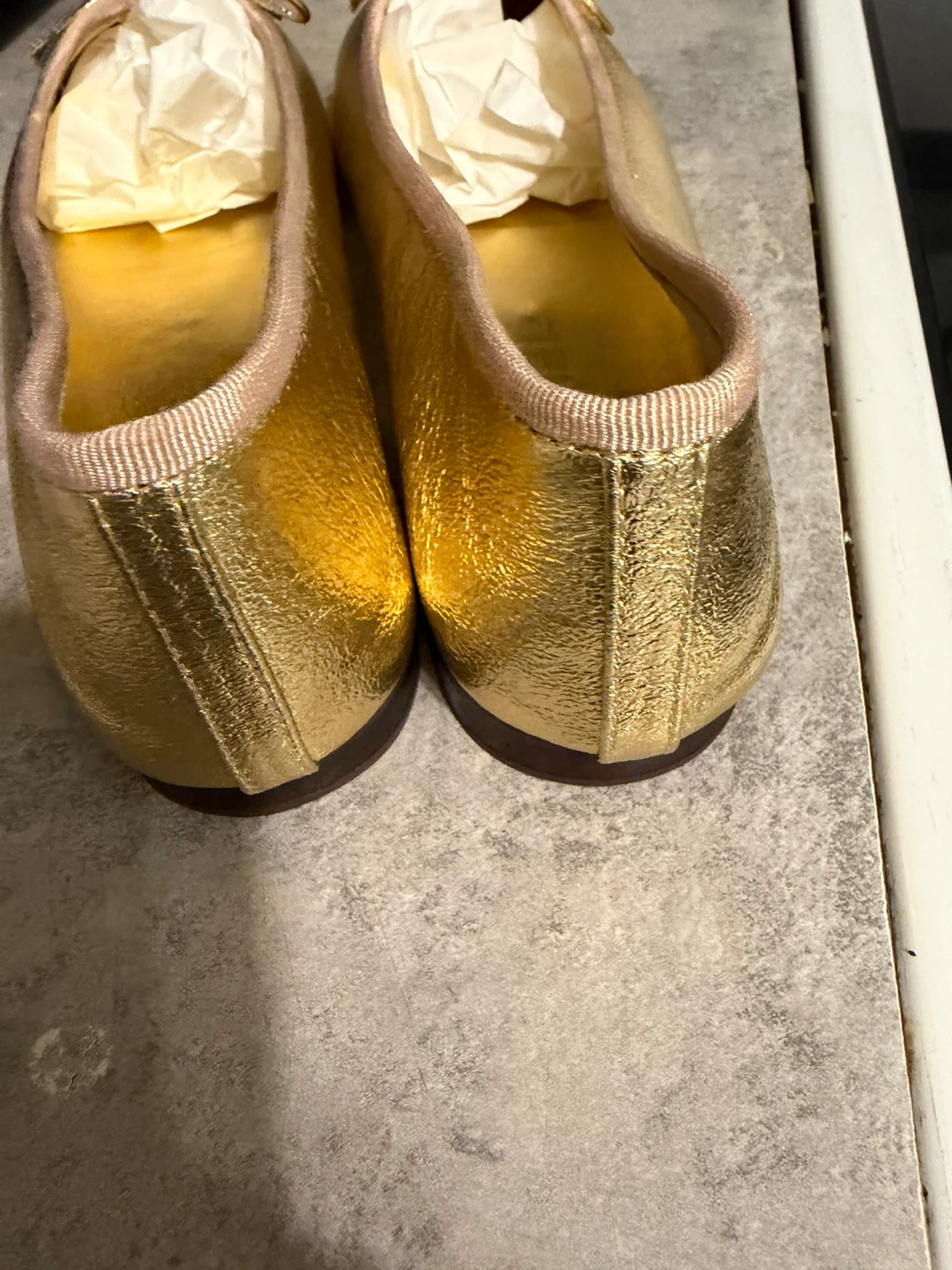 Chanel Ballet Flats - Gold/Black Cap Toe - photo 3