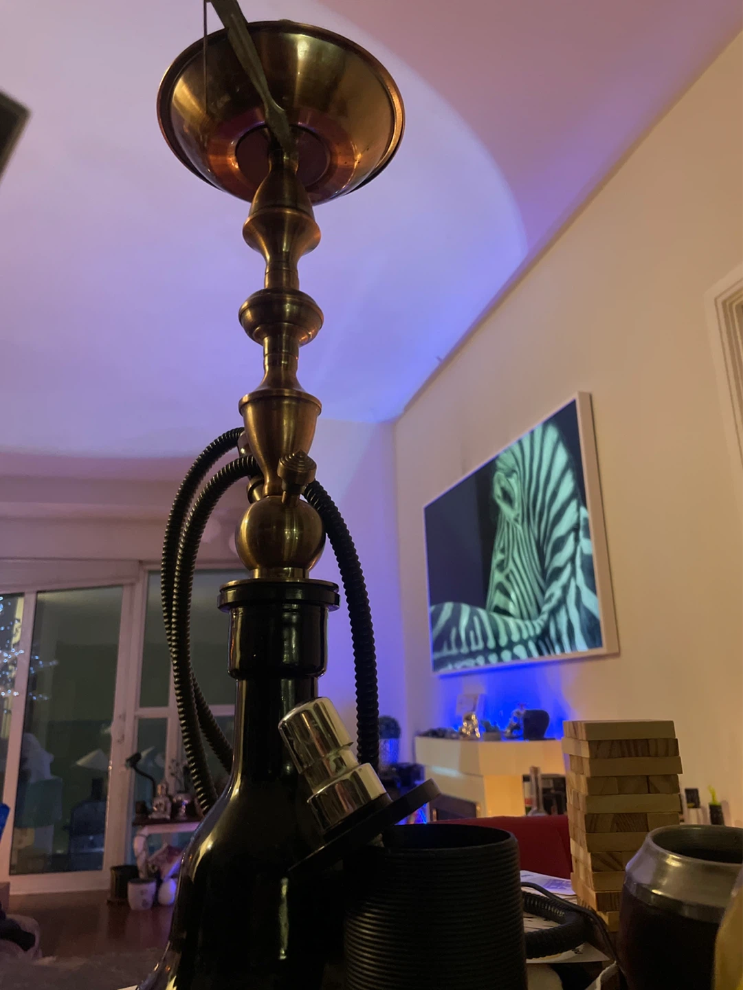 Brass and Black Hookah Pipe