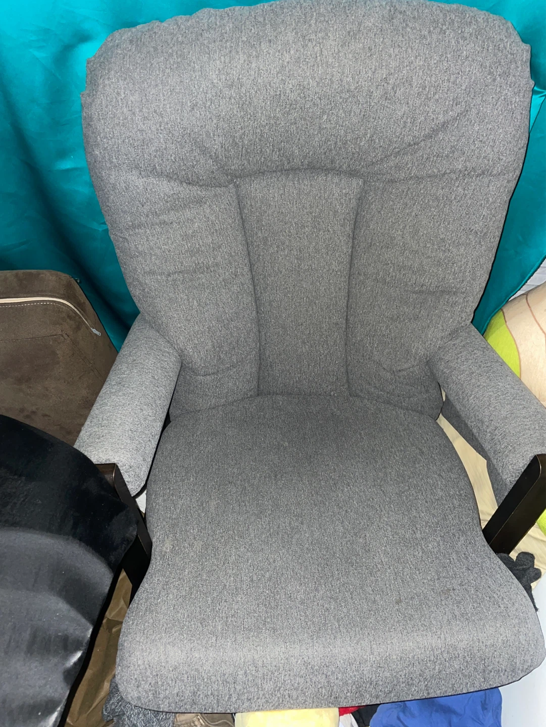 Grey Upholstered nursing rocking Chair