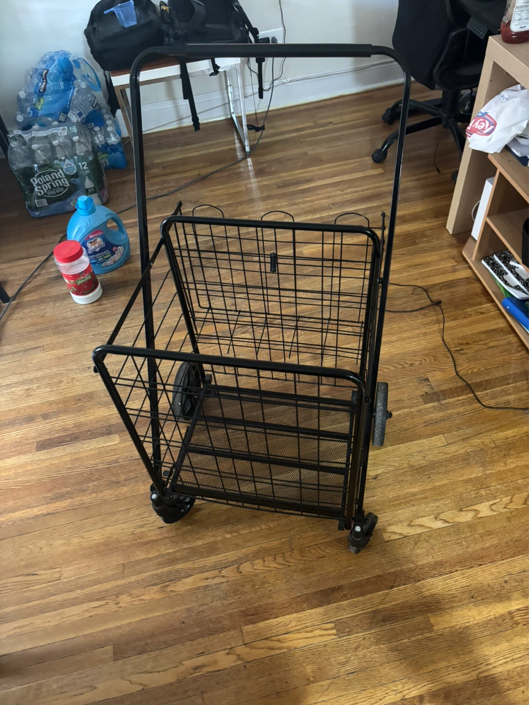 Black Rolling Shopping Cart Trolley - photo 3