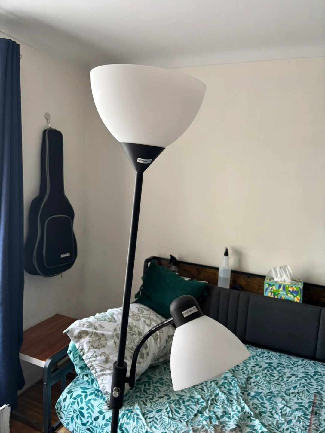 Black Floor Lamp with Adjustable Reading Light - photo 2