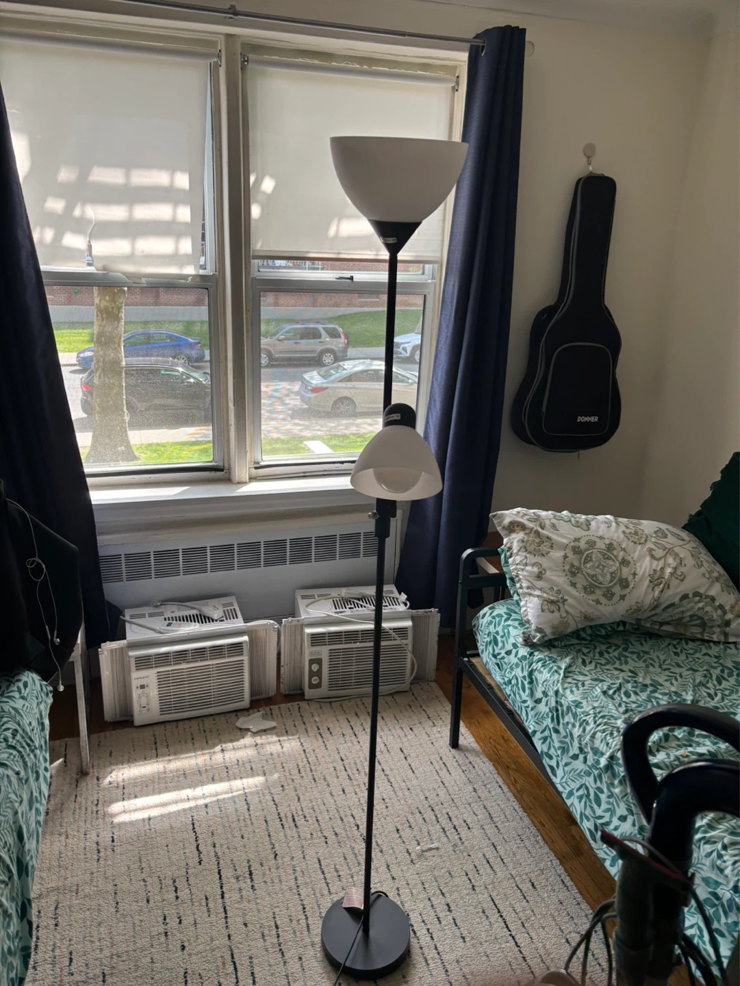 Black Floor Lamp with Adjustable Reading Light