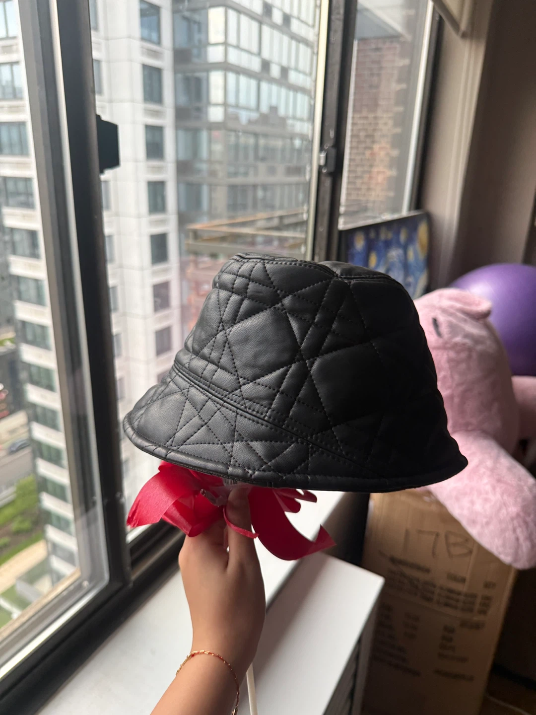 Black Quilted Bucket Hat