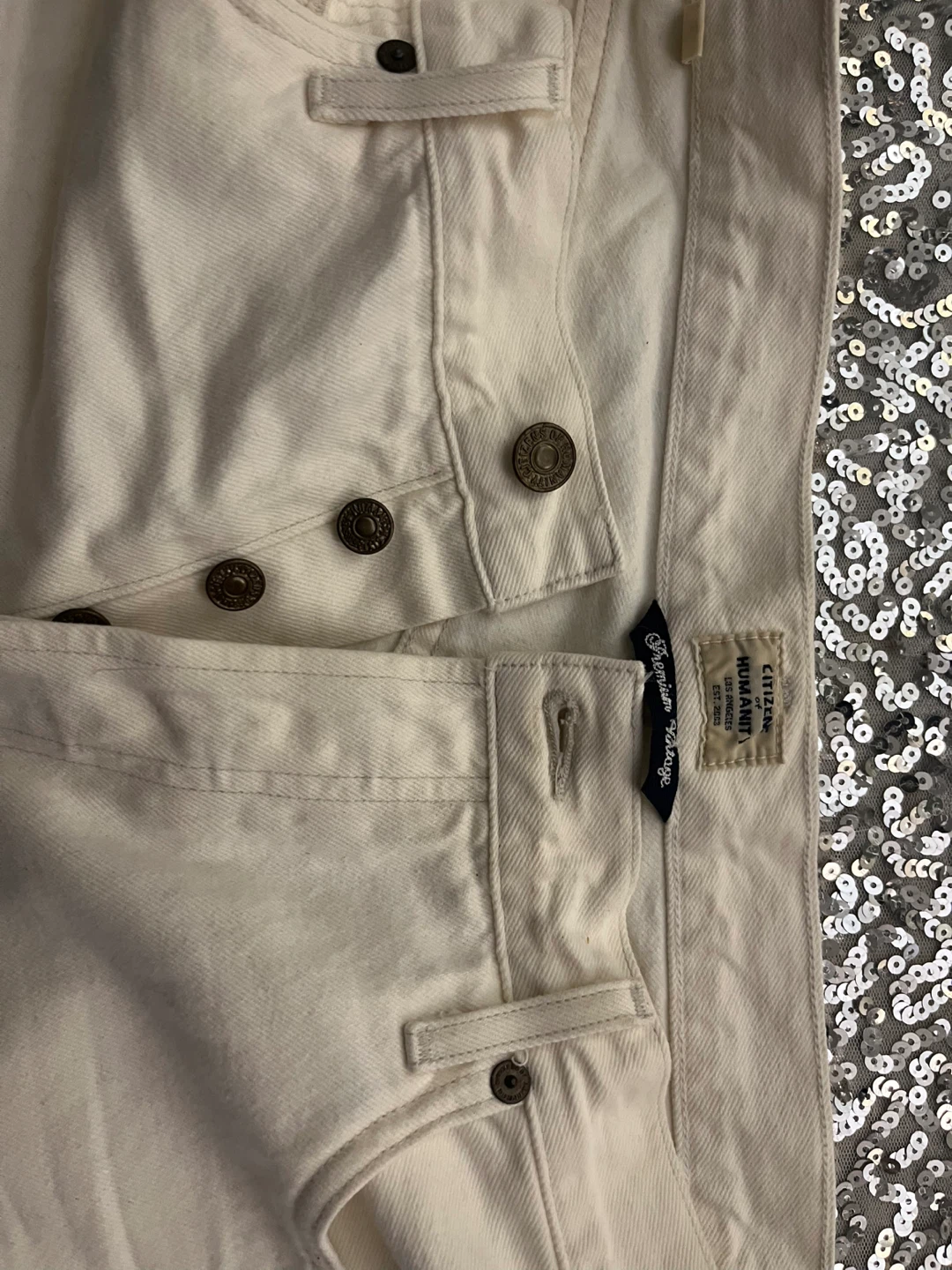 Citizensofhumanity White Denim Cutoff Shorts - photo 2