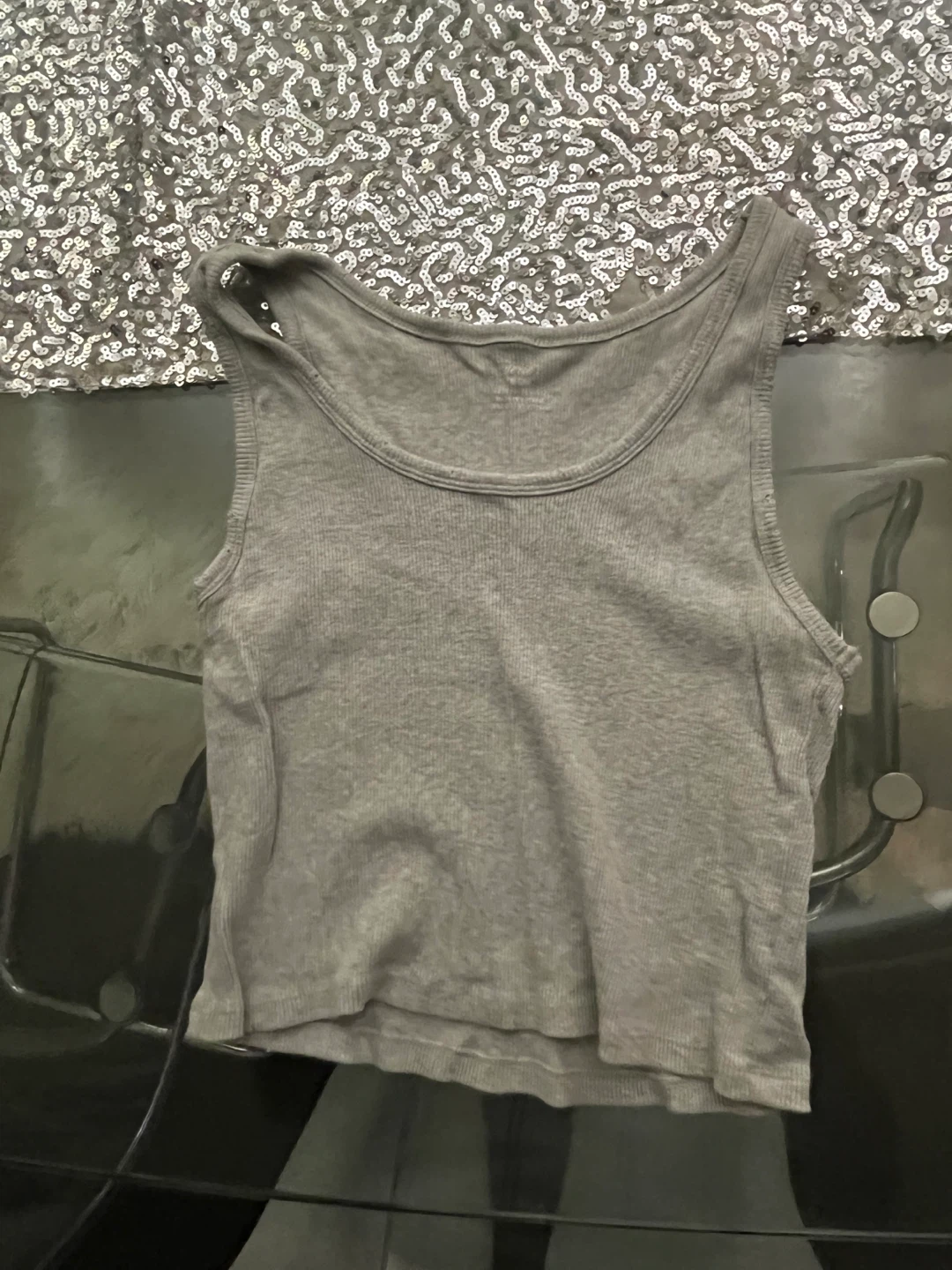 Aerie Grey Ribbed Tank Top - Size Medium