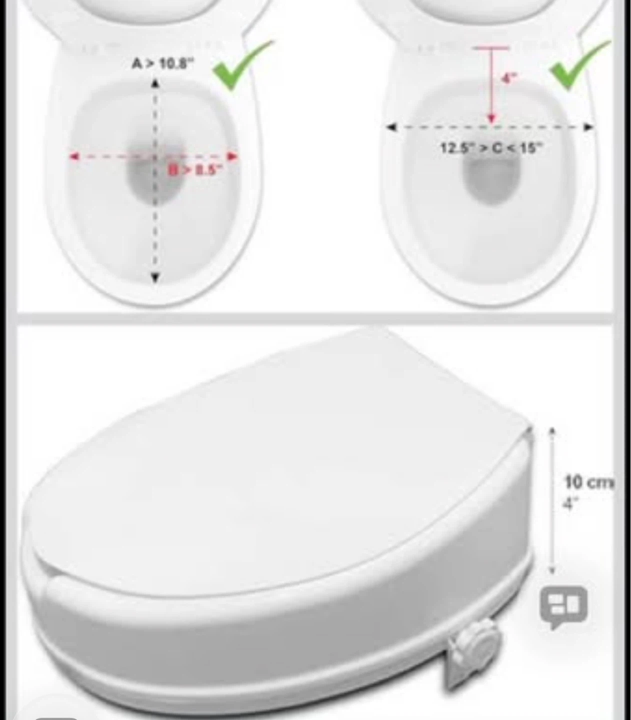 White Toilet Seat Riser - photo 3