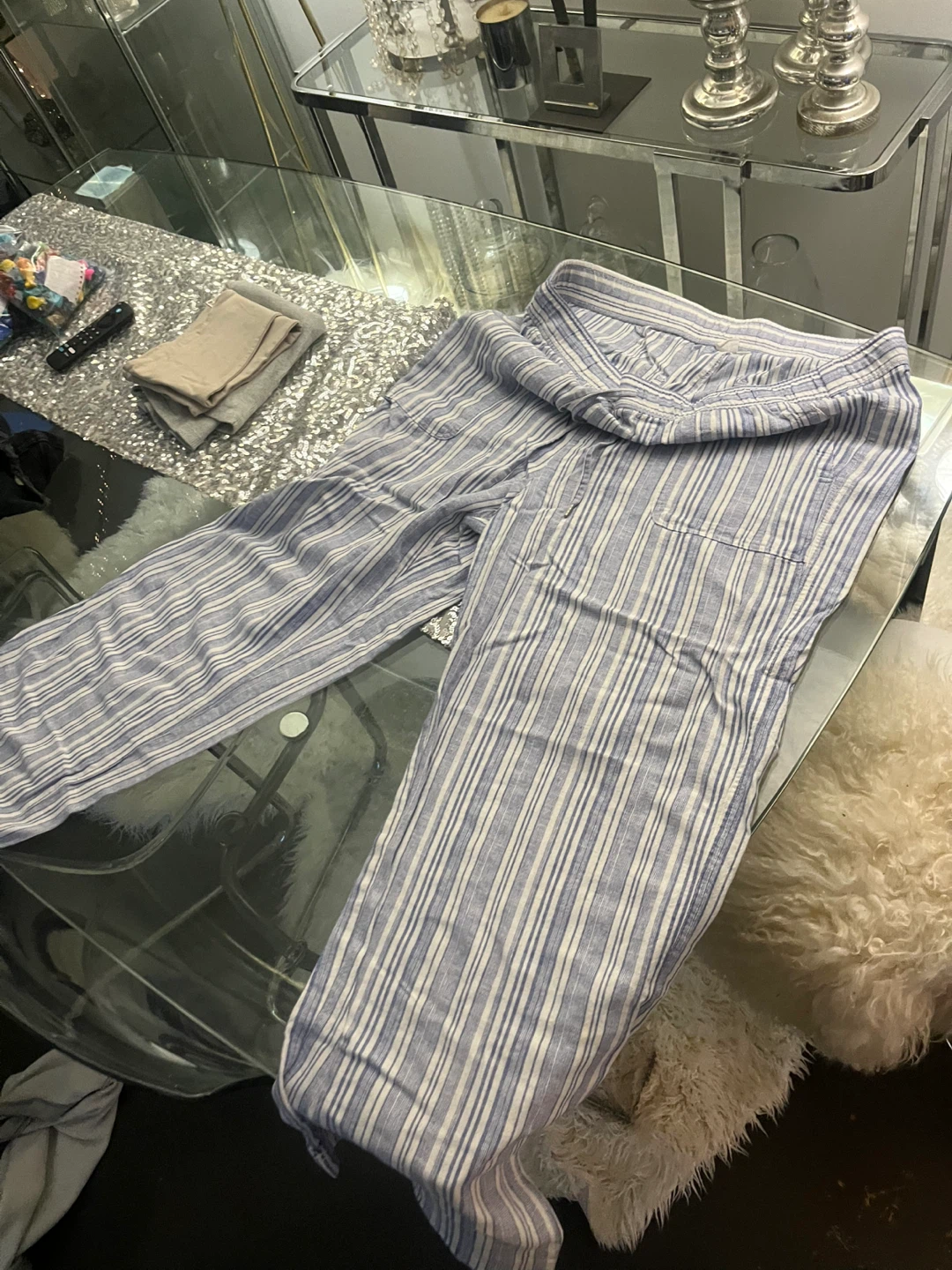 GAP Blue Striped Linen Pants - XL - photo 5