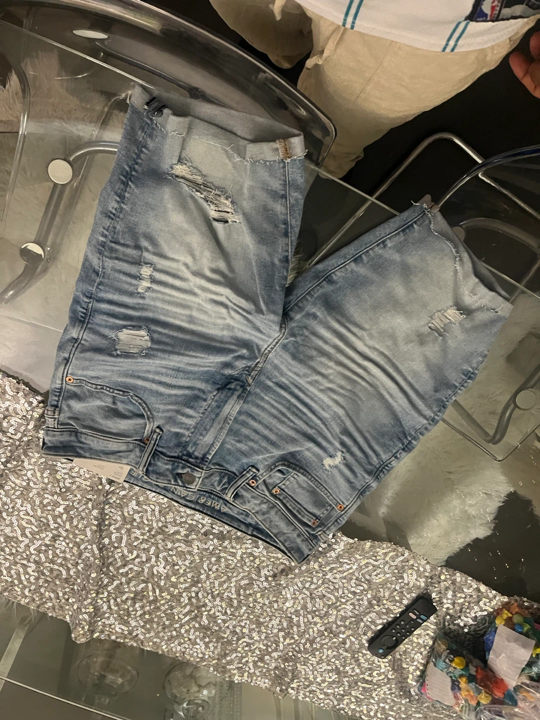American Eagle Airflex+ Ripped Jean Shorts - photo 3