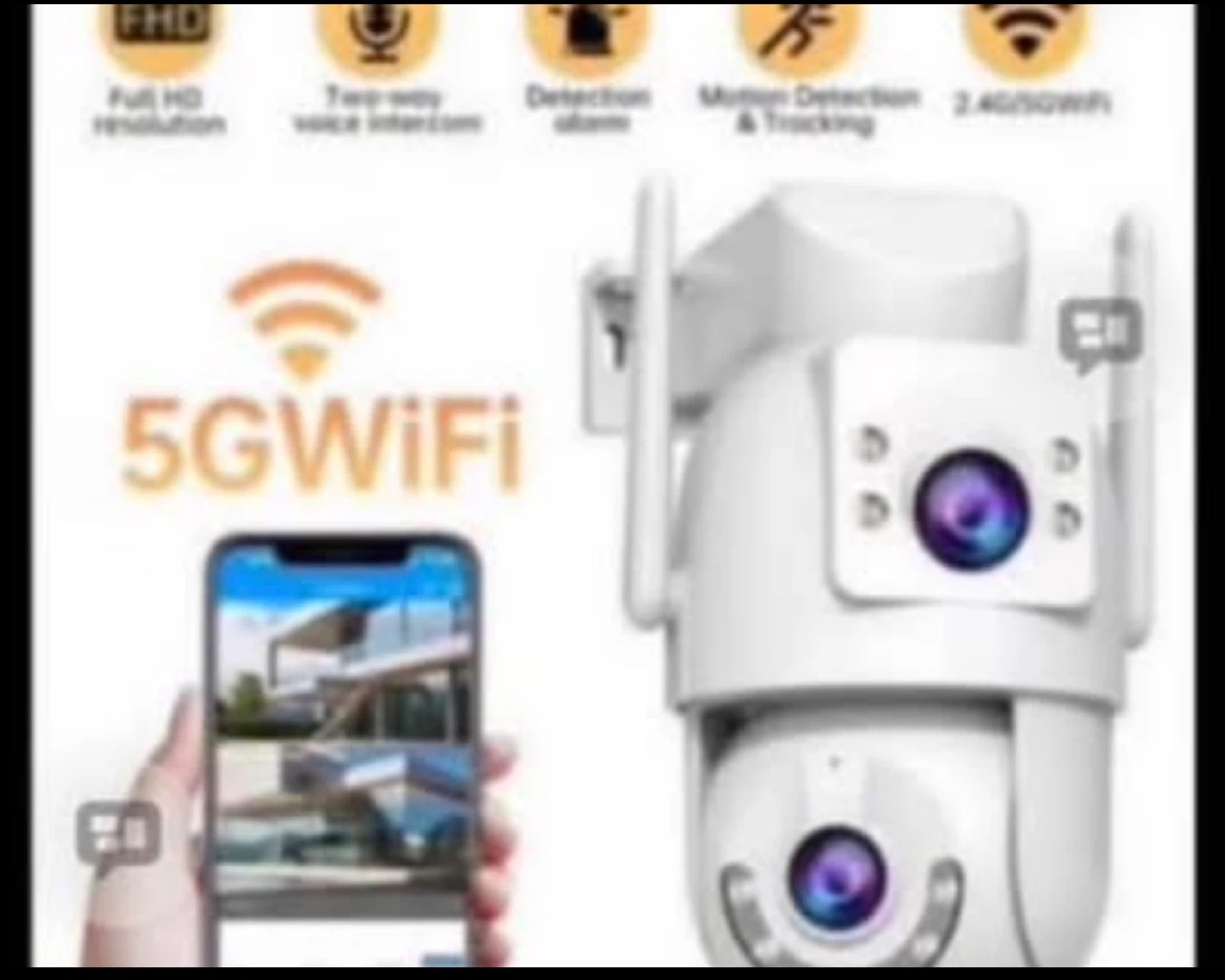 IP6X Water Resistant Security Camera with 5G WiFi