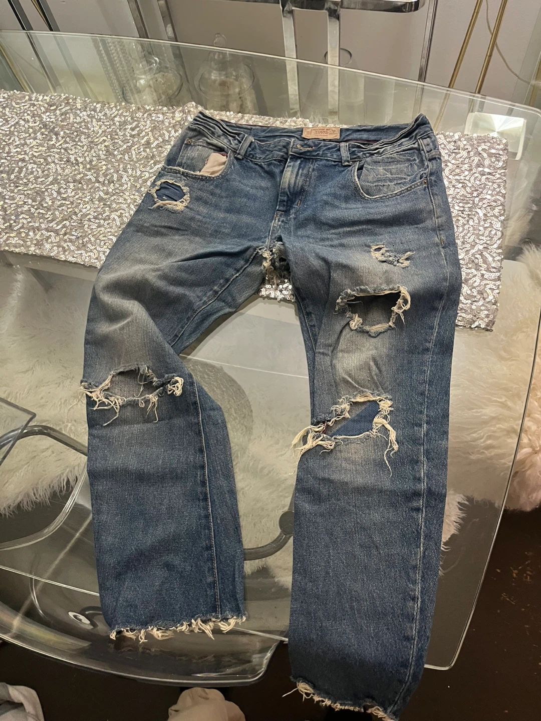 Zara Basic Dept. "1975" Distressed Jeans