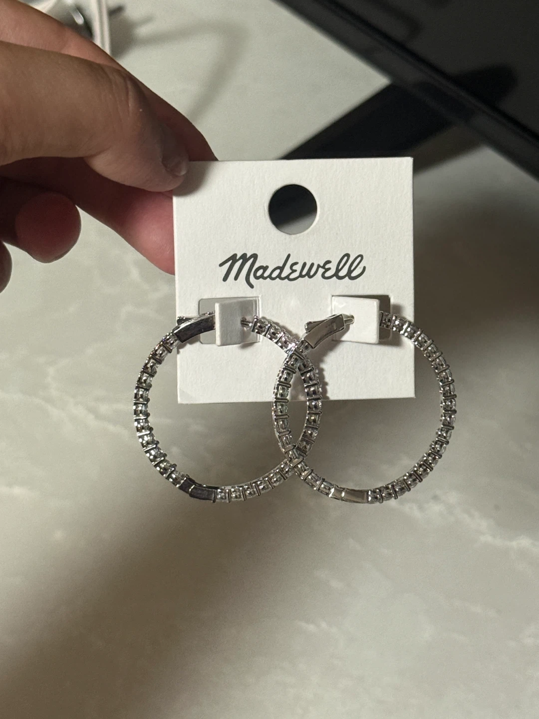 Madewell Crystal Hoop Earrings