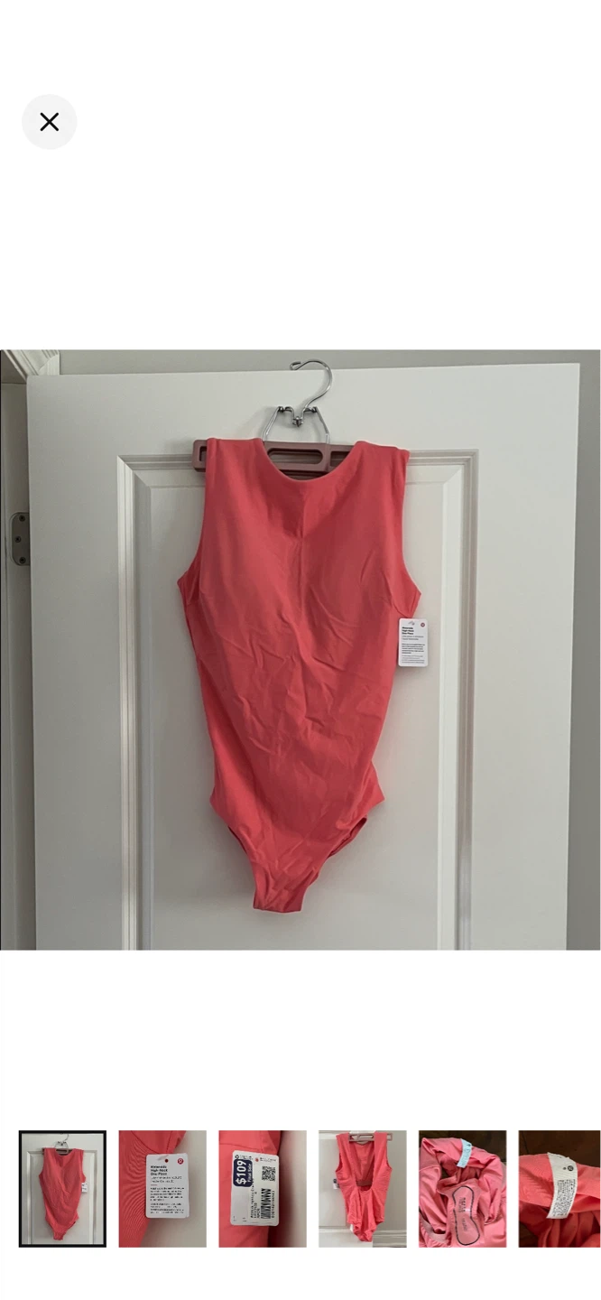Lululemon Waterside High-Neck One-Piece Swimsuit Size 6 Coral
