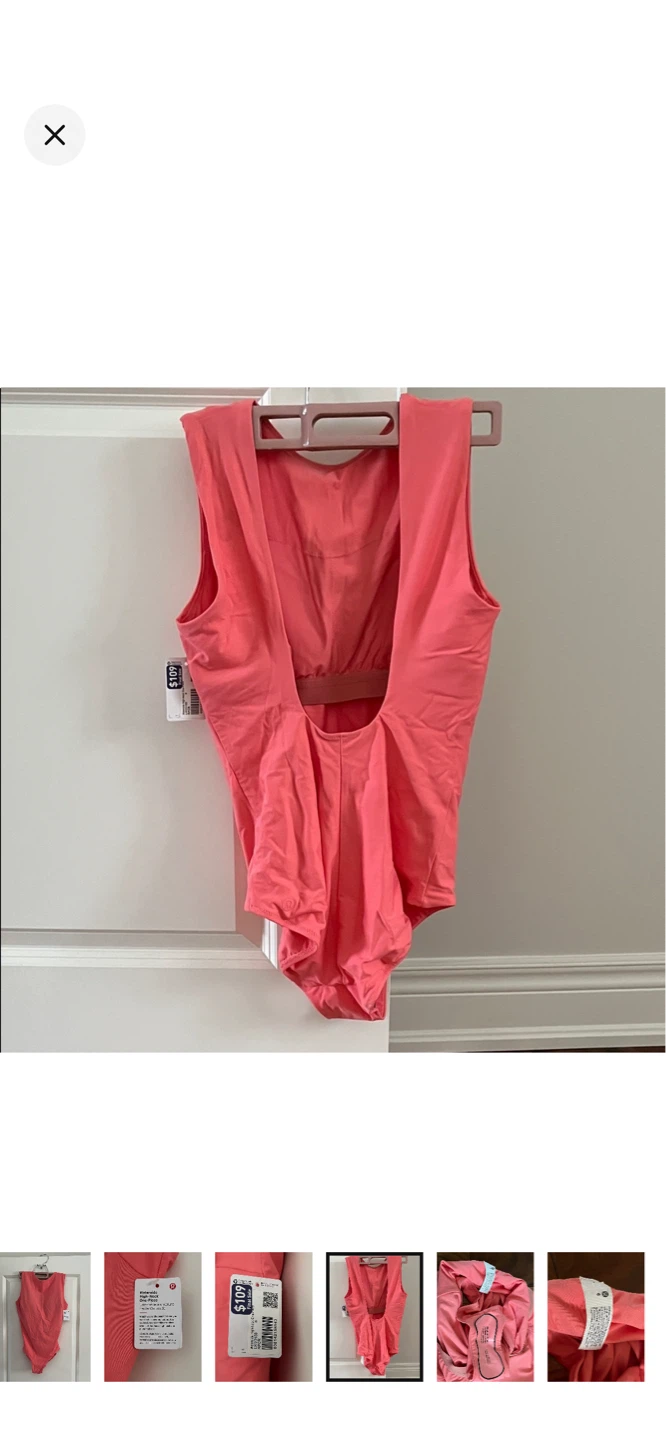 Lululemon Waterside High-Neck One-Piece Swimsuit Size 6 Coral - photo 4