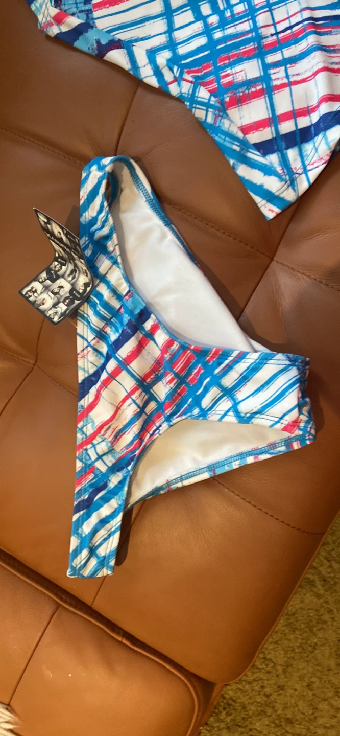Hurley Tankini Swimsuit - Blue/White/Red Plaid - photo 3