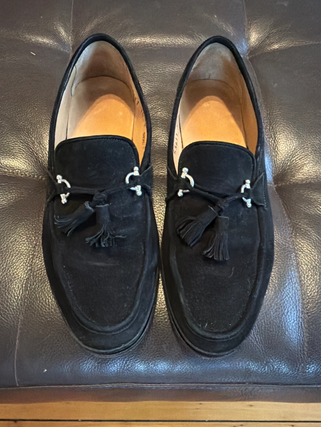 Black Suede Tassel Loafers