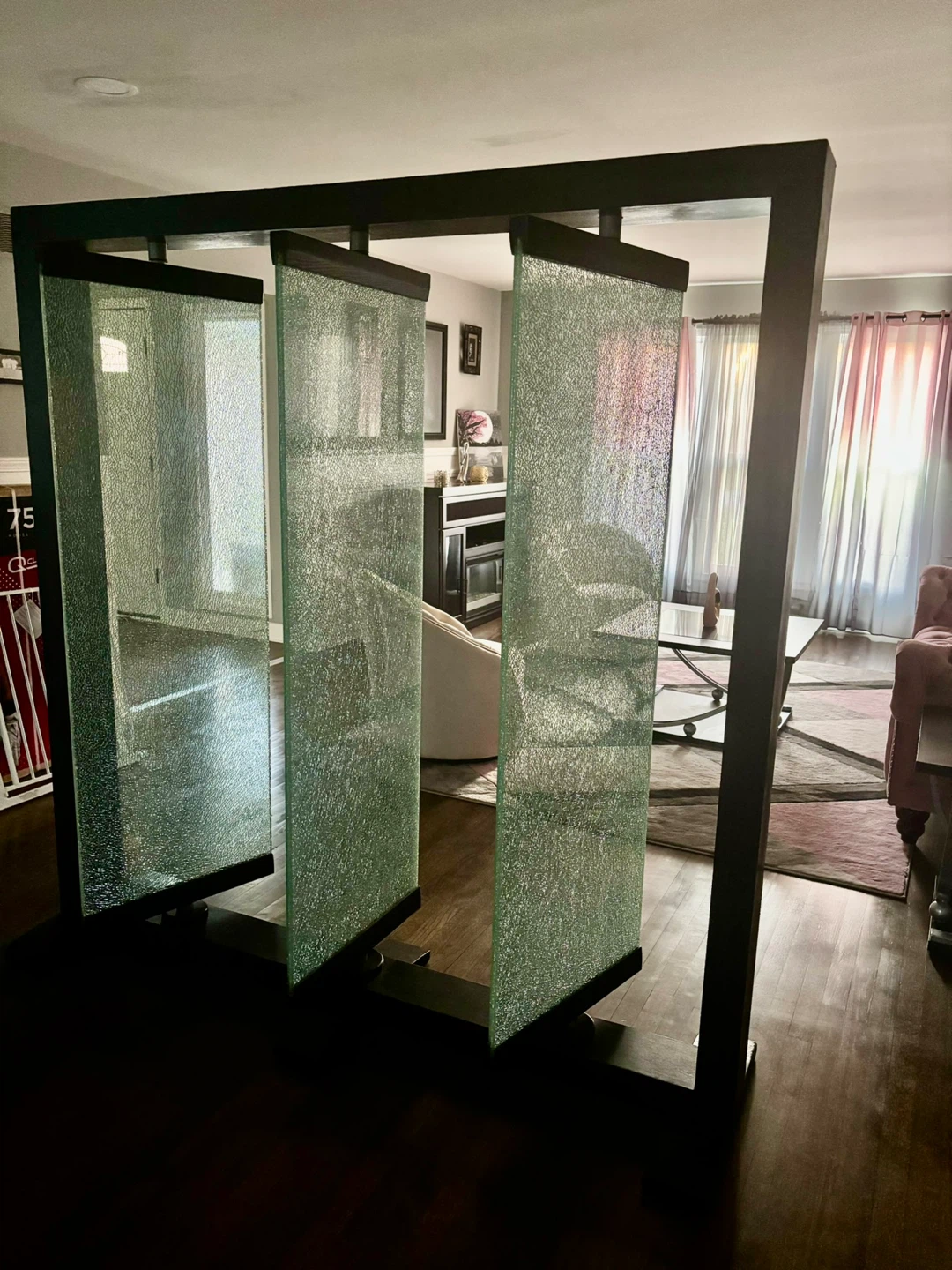 Textured Glass Room Divider Screen - photo 2