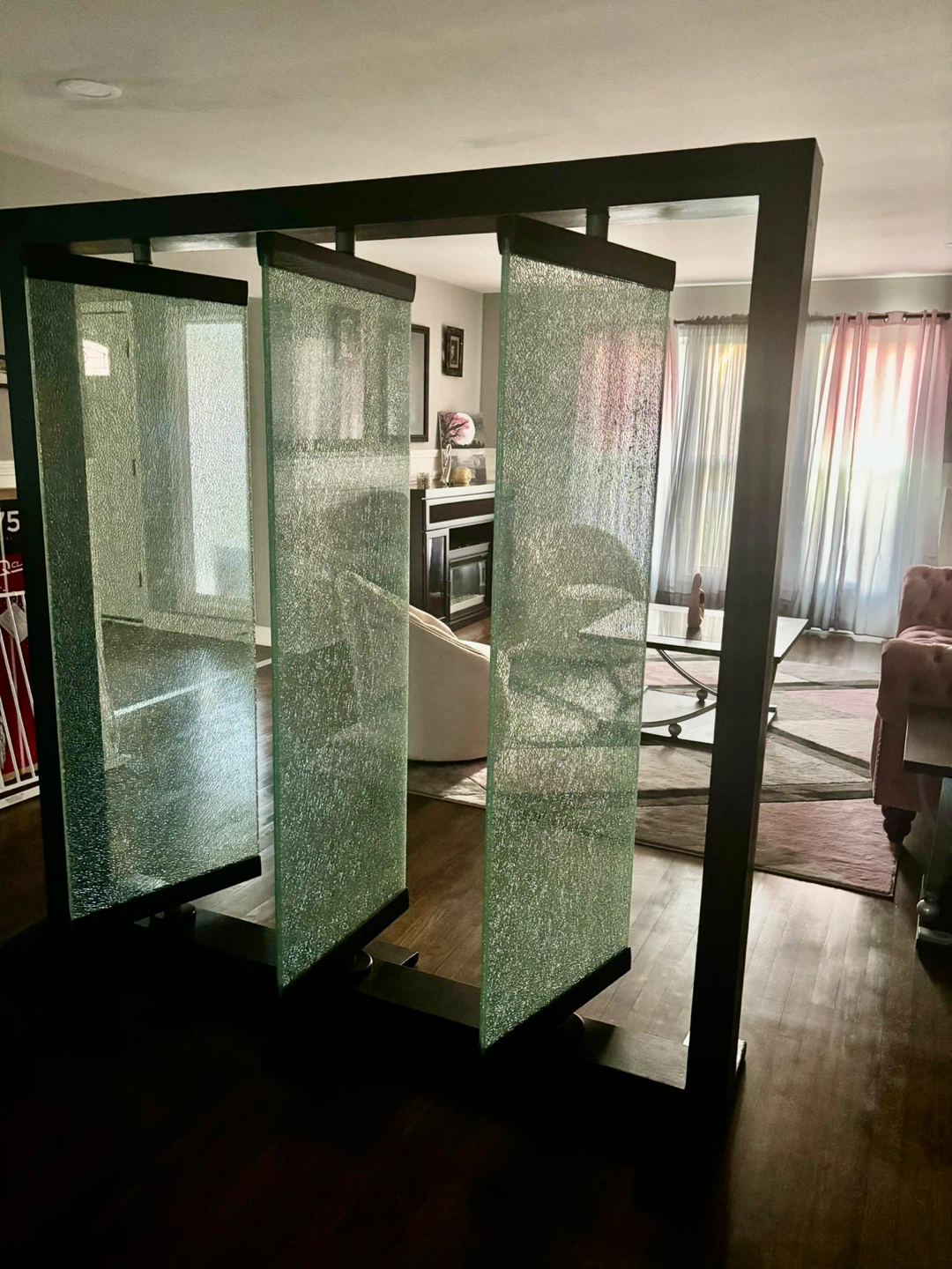Textured Glass Room Divider Screen - photo 3
